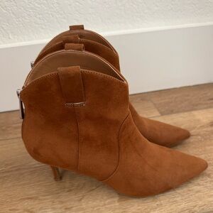 Charles David Brown Suede Ankle Boots